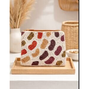 Kay Lee Natural Tone Dot Zipper Coin Purse New